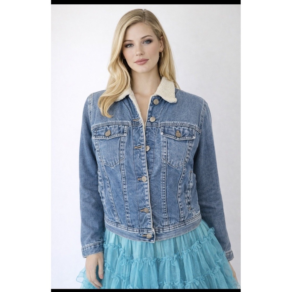 Vintage Sherpa Lined Women's Jacket Jones Jeans Petite Made in‎ USA RN54050 EUC